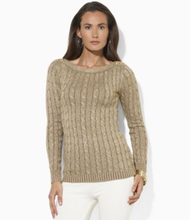 Lauren Ralph Lauren Boatneck Cable-Knit Signature Sweater