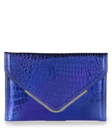 BCBGeneration Louisa Metallic Croco Envelope Clutch