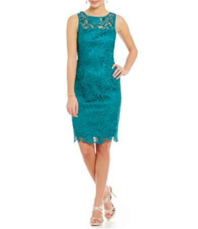 Adrianna Papell Sleeveless Lace Dress | Dillards