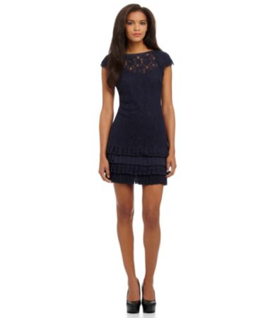 Jessica Simpson Lace Tiered-Hem Dress