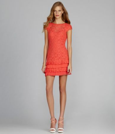 Jessica Simpson Lace Tiered-Hem Dress