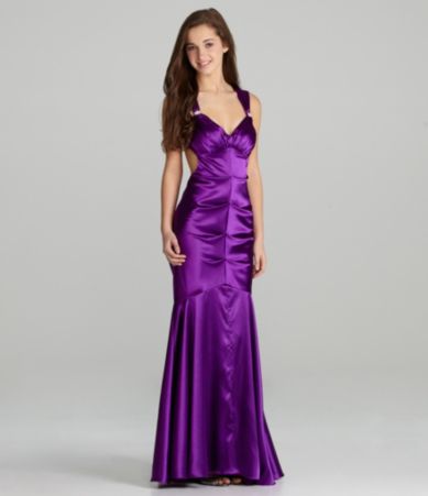 Blondie Nites Satin Low Back Gown  Dillards 