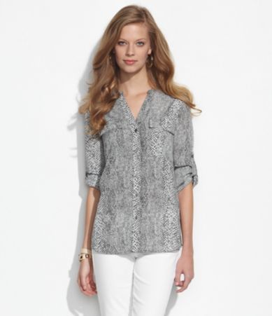 Calvin Klein Roll-Tab Blouse