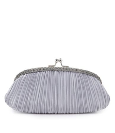 Kate Landry Social Pleated Rhinestone Frame Clutch