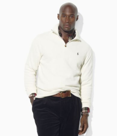Polo Ralph Lauren Long-Sleeved Cotton Half-Zip Mockneck Sweater