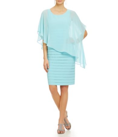 Adrianna Papell Chiffon-Overlay Dress | Dillards