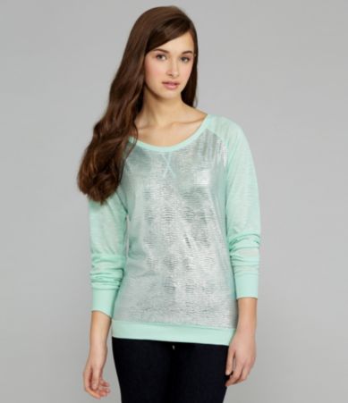Copper Key Metallic Raglan-Sleeve Top