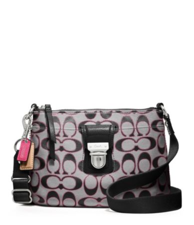 COACH POPPY SIGNATURE METALLIC SWINGPACK