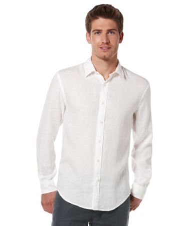 Perry Ellis Woven Linen Shirt