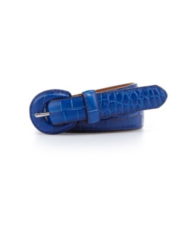 Lauren Ralph Lauren Croco-Embossed Leather Belt