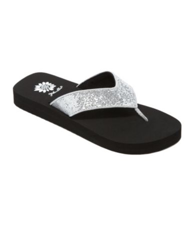 Yellow Box Glitter Flip Flops | Dillards