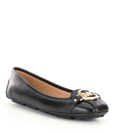 MICHAEL Michael Kors Fulton MK Buckle Leather Flats | Dillards