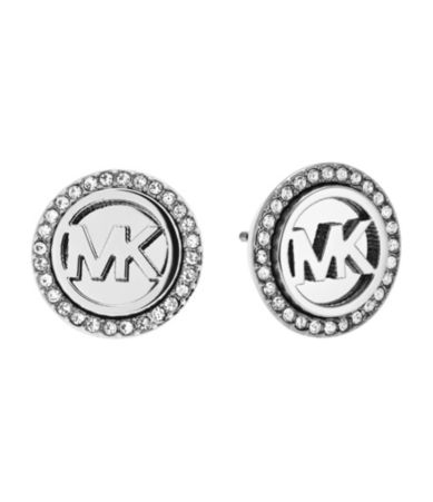 Michael Kors MK Monogram Pavé Crystal Stud Earrings | Dillards