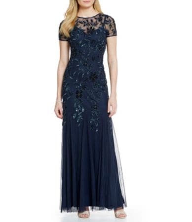 Adrianna Papell Floral Beaded Gown | Dillards