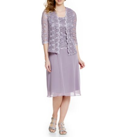 R & M Richards Lace Chiffon Jacket Dress | Dillards