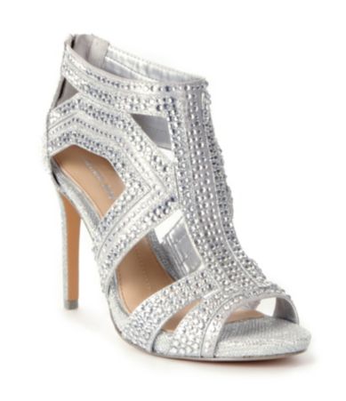 Gianni Bini Sianna Metallic Fabric Jeweled Beaded Dress Sandals | Dillards