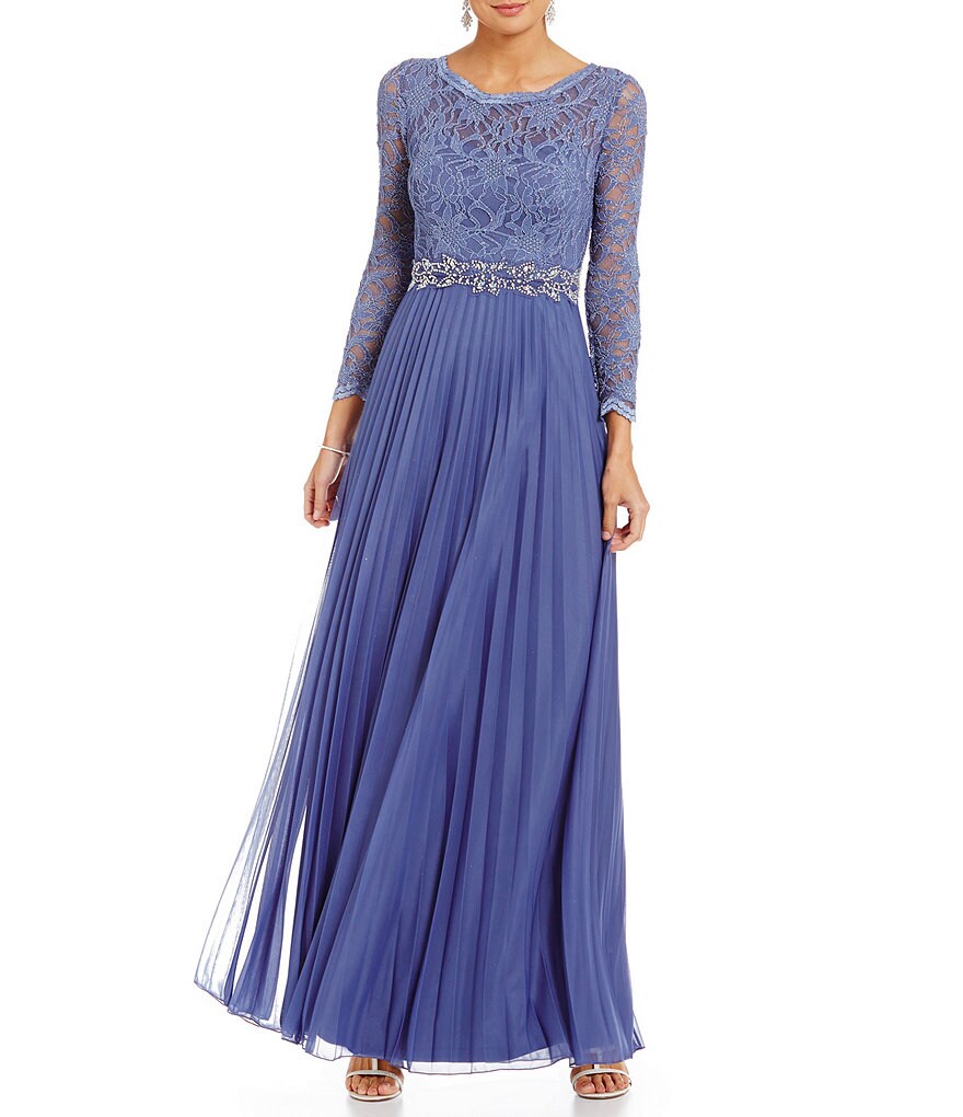 Cachet Beaded Lace Bodice Gown | Dillards