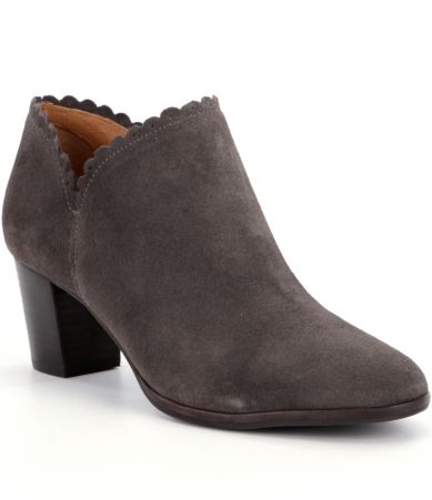 Jack Rogers Marianne Suede Scalloped Booties | Dillards