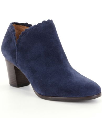 Jack Rogers Marianne Suede Scalloped Booties | Dillards