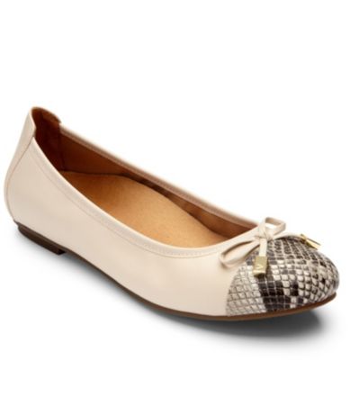 Vionic® Spark Minna Cap-Toe Leather Flats | Dillards