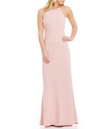 Calvin Klein Crepe Halter Gown | Dillards