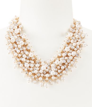 Anna & Ava Faux-Pearl & Crystal Multistrand Statement Necklace | Dillards