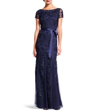 Adrianna Papell Beaded Lace Gown | Dillards