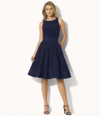 Lauren Ralph Lauren Pleated Fit-and-Flare Dress | Dillards
