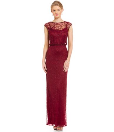 JS Collections Beaded Blouson Gown | Dillards