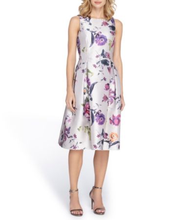 Tahari ASL Printed Mikado Midi Dress | Dillards