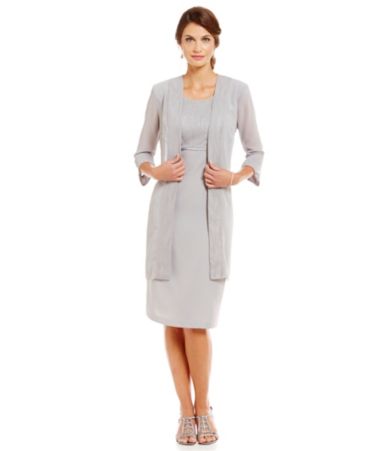 Le Bos Glitter-Trim 2-Piece Jacket Dress | Dillards