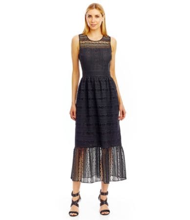 Nicole Miller New York Sleeveless Lace Midi Dress | Dillards
