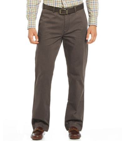 Roundtree & Yorke Casuals Flat Front Soft Washed Chino Pants | Dillards