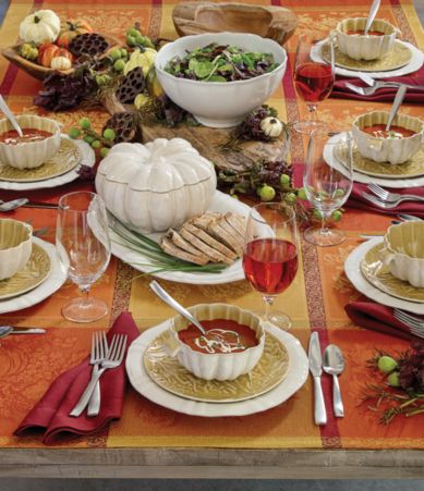 French country table linens for casual meals and entertaining.
