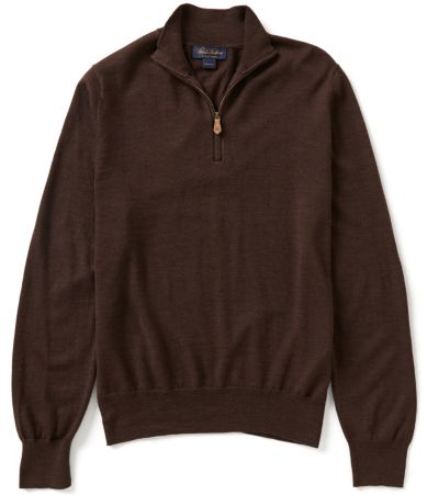 Brooks Brothers Saxon Half-Zip Wool Sweater | Dillards