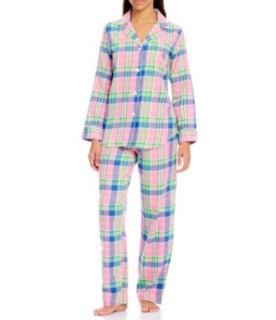 Lauren Ralph Lauren Petite Plaid Twill Classic Pajamas | Dillards