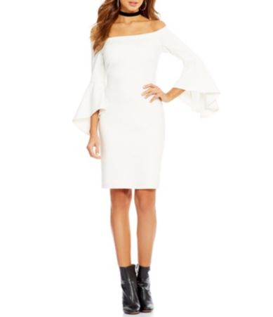 Gianni Bini Tammy Off-the-Shoulder Bell Sleeve Dress | Dillards