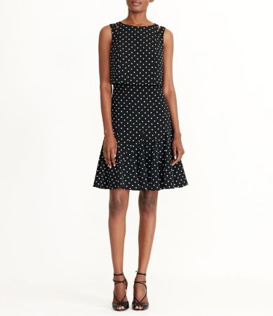 Lauren Ralph Lauren Polka-Dot Crepe Cutout Shoulder Dress | Dillards