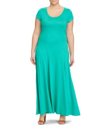 Lauren Ralph Lauren Plus Jersey Scoopneck Maxi Dress | Dillards