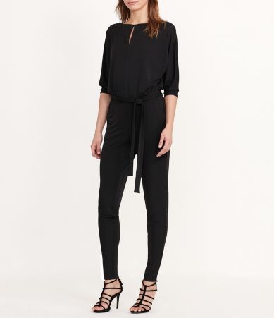 Lauren Ralph Lauren Jersey Front Keyhole Elbow-Sleeve Slim-Leg Jumpsuit ...