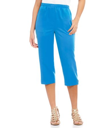 Allison Daley Petites Grommet Detail Hem Pull-On Capri Pants | Dillards