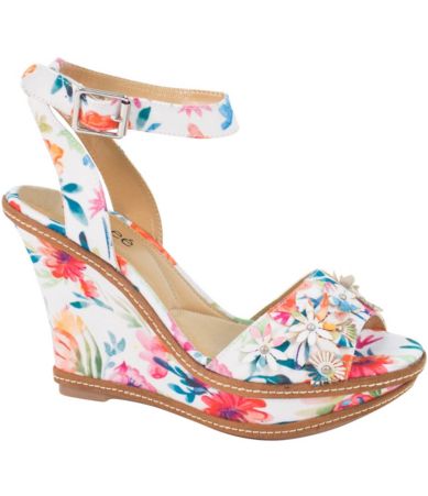 J. Renee Alawna Floral Print Wedge Sandals | Dillards
