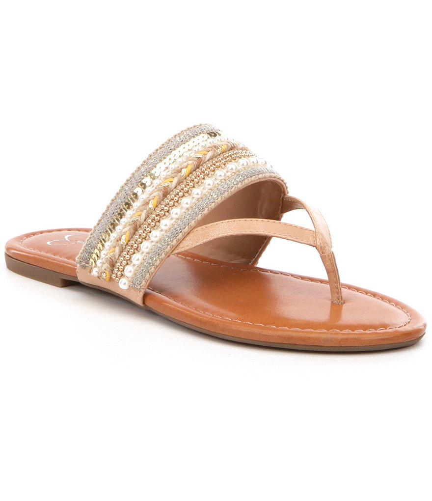 Jessica Simpson Braided Ronette Beaded Sandals | Dillards