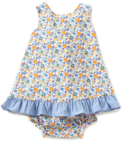 Rare Editions Baby Girls 3-24 Months Floral-Printed Bow-Back Dress ...