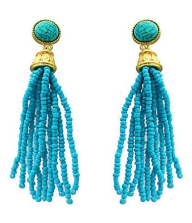 Panacea Beaded Turquoise Tassel Drop Earrings | Dillards