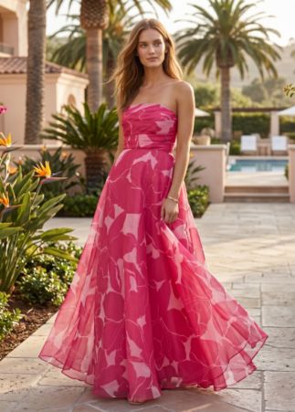 wine gowns & formal dresses Tuxedo Mermaid Gown With Long Sleeves In Red Wine main image 0