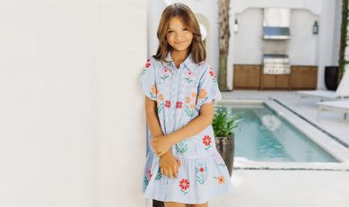 children's dresses near me The Place Girls Mommy And Short Sleeve Floral Bubble Dress Blue S (5/6) pink dress Toddler Girls Mommy And Me