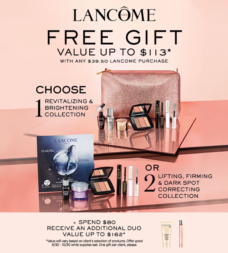 Shop Lancome - free gift with any $39.50 Lancome purchase
