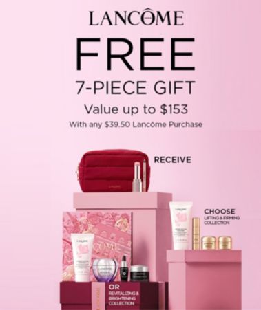 Shop Lancome - Free gift with any $39.50 Lancome purchase