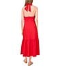 1. STATE Halter V Neck Sleeveless Maxi Sheath Dress, Color:Goji Berry - Image 2